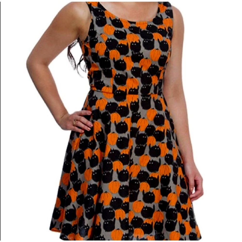Retrolicious Halloween Cats with Pumpkins Dress